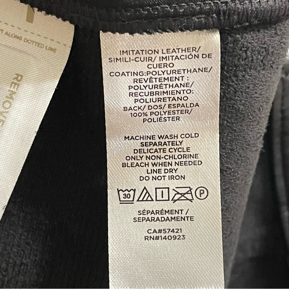 Loft Curvy Button Tab Slim Pants Faux Leather Size 2 - Picture 3 of 11